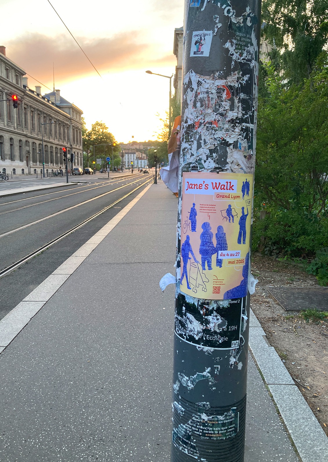 affiche du jane's walk Grand Lyon, festival de promenades
