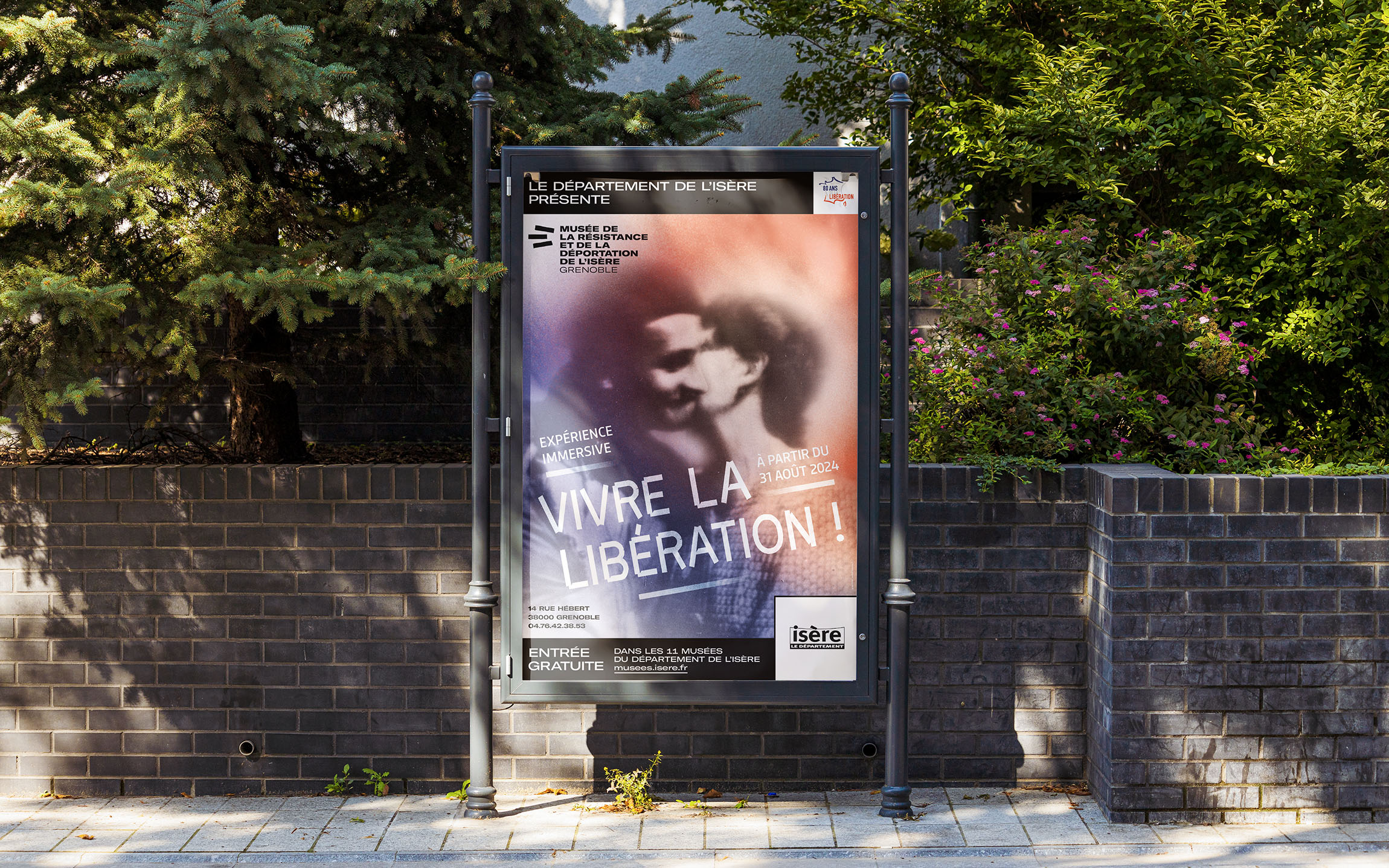 affiche de l'expérience immersive "Vivre la Libération !", au musée de la Résistance et de la Déportation de l'Isère
