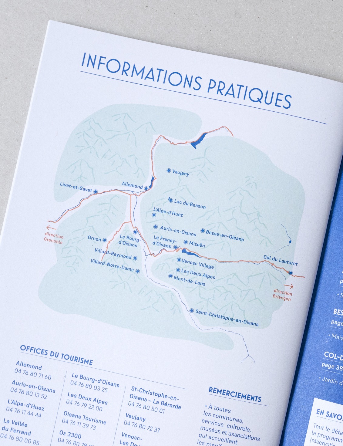 focus carte issu de la brochure programme Centenaire de l'Exposition Internationale de la Houille Blanche et du Tourisme en Oisans