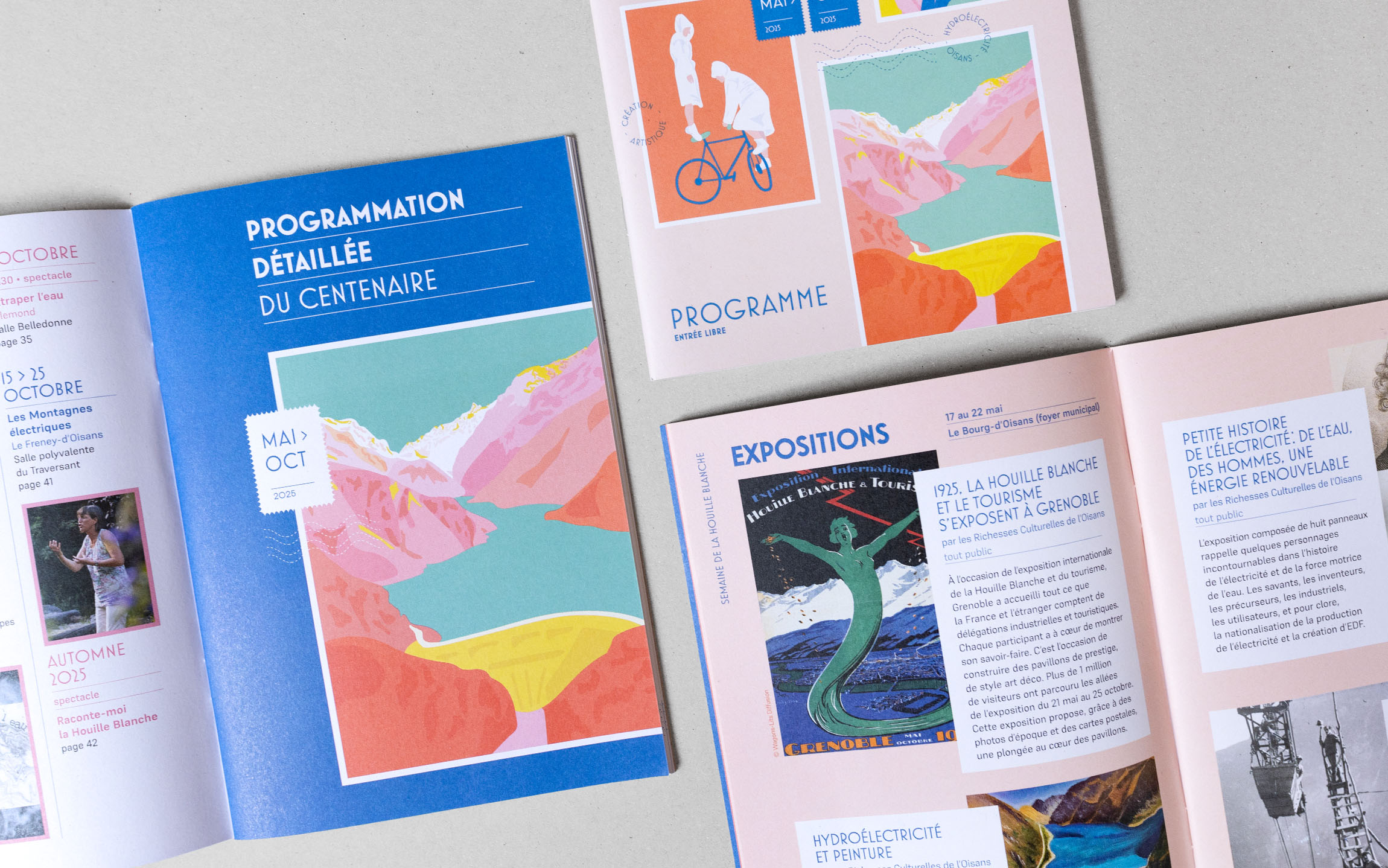 brochure programme Centenaire de l'Exposition Internationale de la Houille Blanche et du Tourisme en Oisans