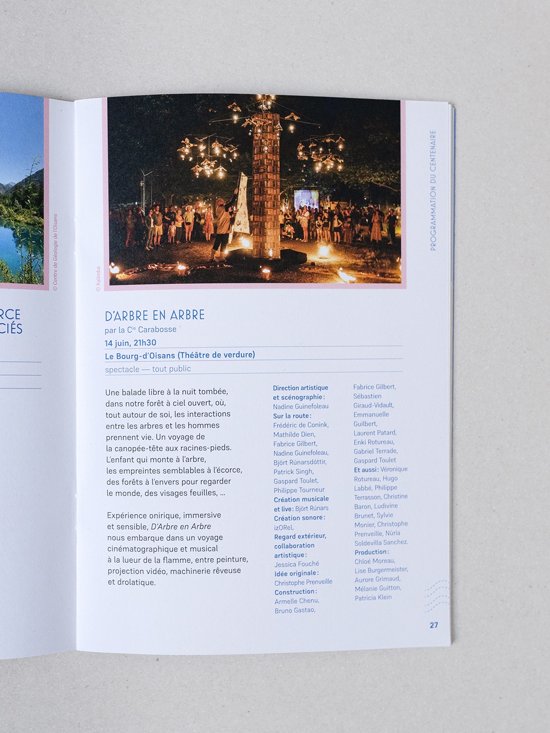 brochure programme Centenaire de l'Exposition Internationale de la Houille Blanche et du Tourisme en Oisans